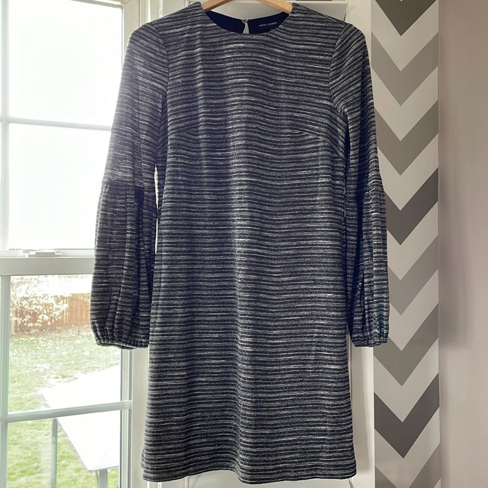 Maggy London striped balloon sleeve dress